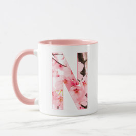 Florale N Beginbeker | Gepersonaliseerde Naam & Ei Mok