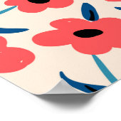 florale naadloos patroon met abstract bloo poster (Hoek)