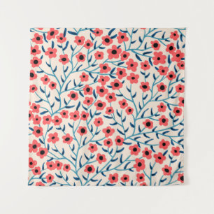 florale naadloos patroon met abstract bloo wandkleed