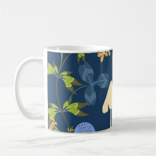 florale naadloos patroon met bloemen, lea koffiemok