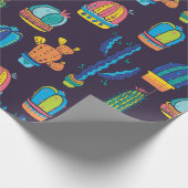 florale naadloos patroon met schattige kakkeraars  cadeaupapier (Hoek)