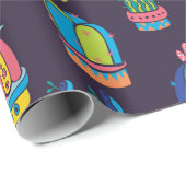 florale naadloos patroon met schattige kakkeraars  cadeaupapier (Rol Hoek)