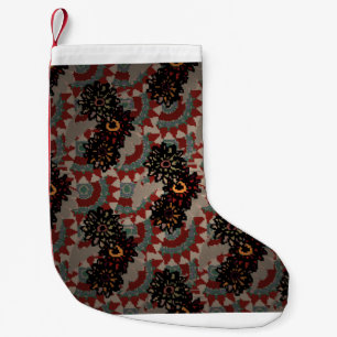  florale naadloos patroon. Rood, beige en g Kleine Kerstsok
