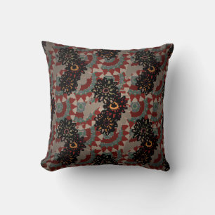 florale naadloos patroon. Rood, beige en g Kussen