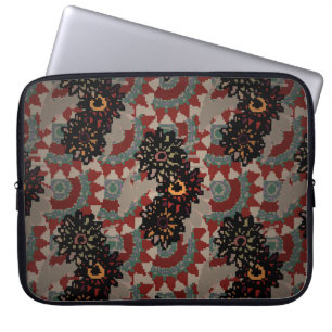 florale naadloos patroon. Rood, beige en g Laptop Sleeve
