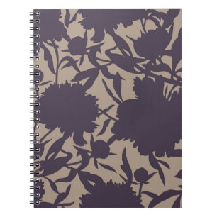  florale naadloos patroon. Silhouettes gemaakt Notitieboek