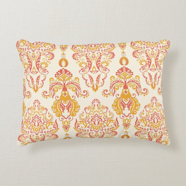  florale naadloze pleister. Klassieke Baroque wa Accent Kussen (Voorkant)