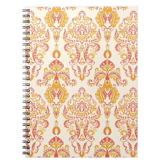 florale naadloze pleister. Klassieke Baroque wa Notitieboek (Voorkant)