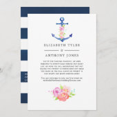 Florale Nautilus Ingekorte Gastlijst Aankondiging (Voorkant / Achterkant)