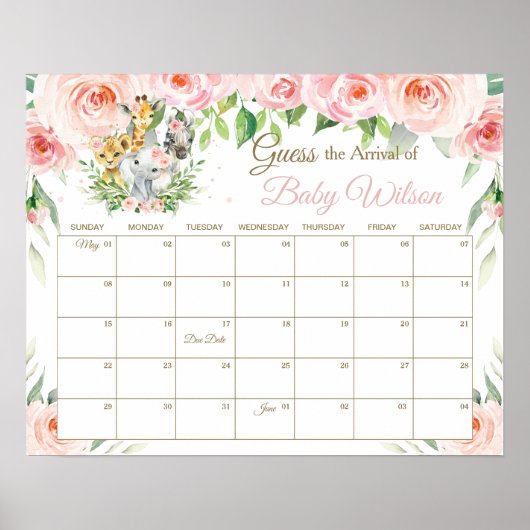 Florale Oerwouden beweren dat baby's aankomt. Poster (Voorkant)