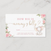 Florale olifant hoe groot is mama's buik informatiekaartje (Voorkant)