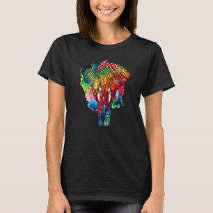 Florale olifant Wilde Dierenesthetische Grap voor T-shirt