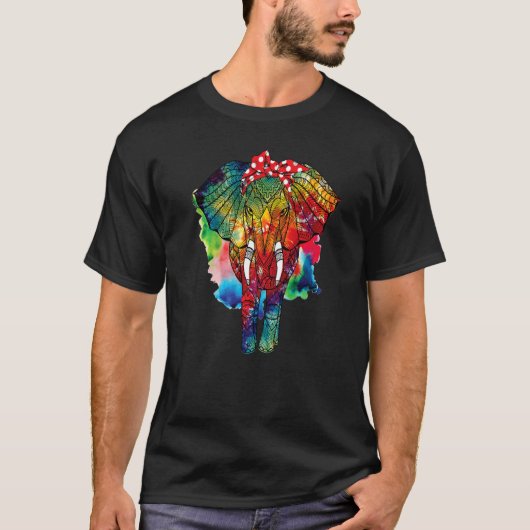 Florale olifant Wilde Dierenesthetische Grap voor T-shirt (Voorkant)