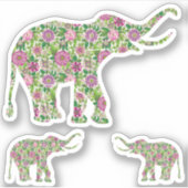 Florale olifanten Illustratie Sticker (Voorkant)