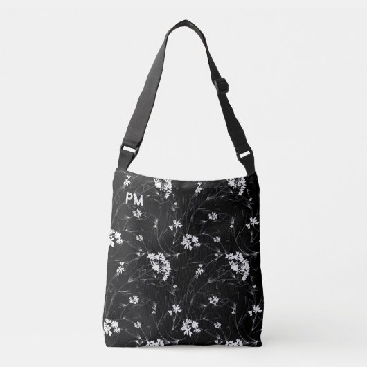 Florale op maat gemaakte monogram crossbody tas (Voorkant)