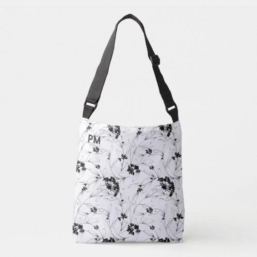 Florale op maat gemaakte monogram crossbody tas (Voorkant)
