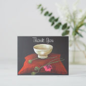 Florale Opium Papaver Dank Je Briefkaart (Staand voorkant)
