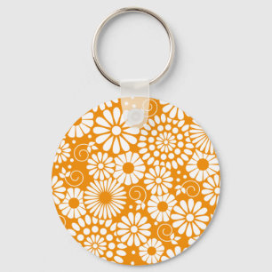 florale oranje Sleutelhanger
