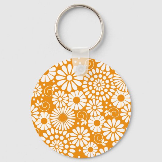  florale oranje Sleutelhanger (Voorkant)