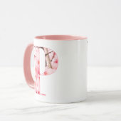 Florale P Initialen Mok | Gepersonaliseerde Naam & (Voorkant links)