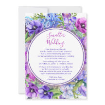 Florale Paarse Kleinere Weddenverandering van Plan