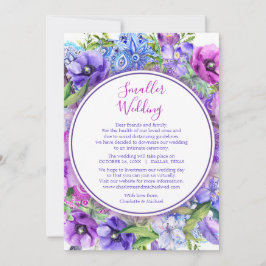 Florale Paarse Kleinere Weddenverandering van Plan Feestdagenkaart