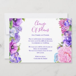 Florale Paarse paisley: wijziging plannen uitstel Aankondiging