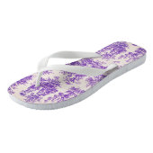  florale paarse toile de jouy teenslippers (Schuin)