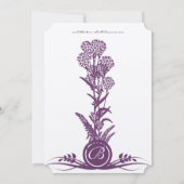 Florale Paarse uitnodiging tot weddenschap (Achterkant)