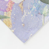 florale paarse waterverf monogram naam fleece deken (Hoek)