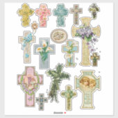 Florale paasse snijdt religieuze kunst door sticker (Vel)