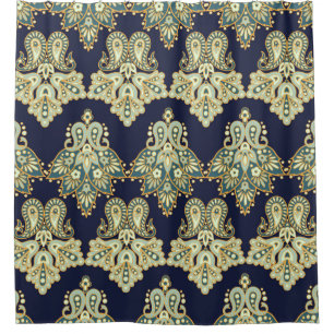 Florale paisley naadloos. afbeelding in A Douchegordijn
