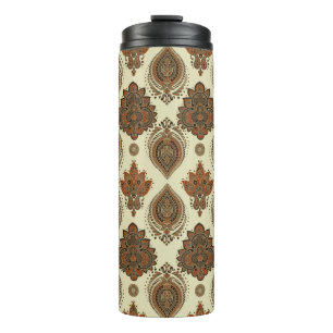 Florale paisley naadloos. illustratie thermosbeker