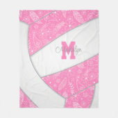 florale paisley veegt schattig roze volleybal fleece deken (Voorkant)