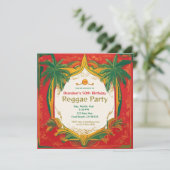 Florale Palmen Aangepaste Reggae Feest  Kaart (Staand voorkant)