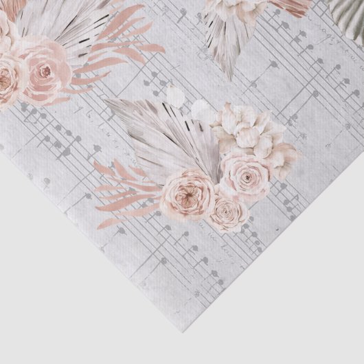 florale pampas grasmuziek tissuepapier (Detail)