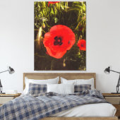 Florale papaver dromer – botanische fantasiekunst canvas afdruk (Insitu (Slaapkamer))