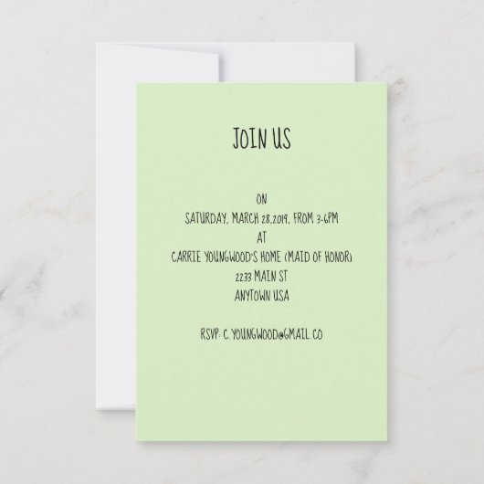 Florale Paraplu Douche Kaart (Achterkant)