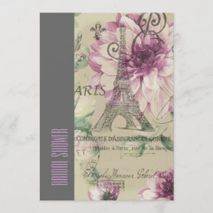 florale paris eiffeltoren  vrijgezellenfeest kaart