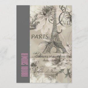 florale paris eiffeltoren  vrijgezellenfeest kaart