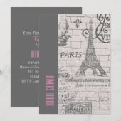 florale paris eiffeltoren vrijgezellenfeest kaart (Voorkant / Achterkant)