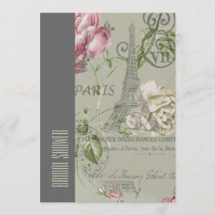 florale paris eiffeltoren  vrijgezellenfeest kaart
