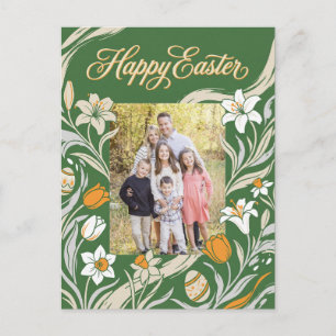 Florale Pasen-fotoansichtkaart - Gepersonaliseerde Briefkaart