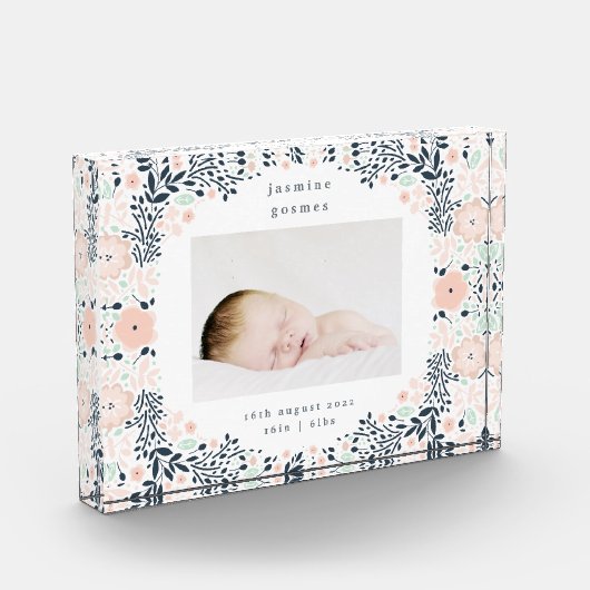florale pastel lijst baarmoederlijke baby fotoblokken (Links)