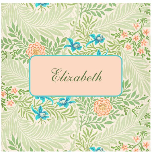  florale patroonnaam sticker (Voorkant)