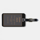  florale patten aangepast monogram personaliseren bagagelabel (Achterkant horizontaal)