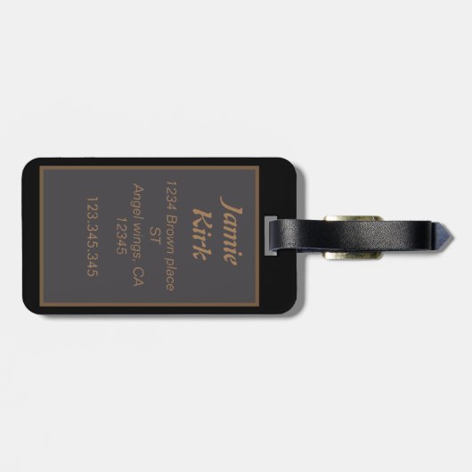  florale patten aangepast monogram personaliseren bagagelabel (Achterkant horizontaal)