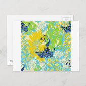 florale pauw briefkaart (Voorkant / Achterkant)