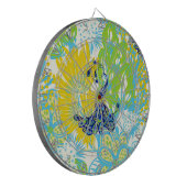 florale pauw dartbord (Voorkant Links)