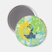 florale pauw magneet (Voorkant / Achterkant)